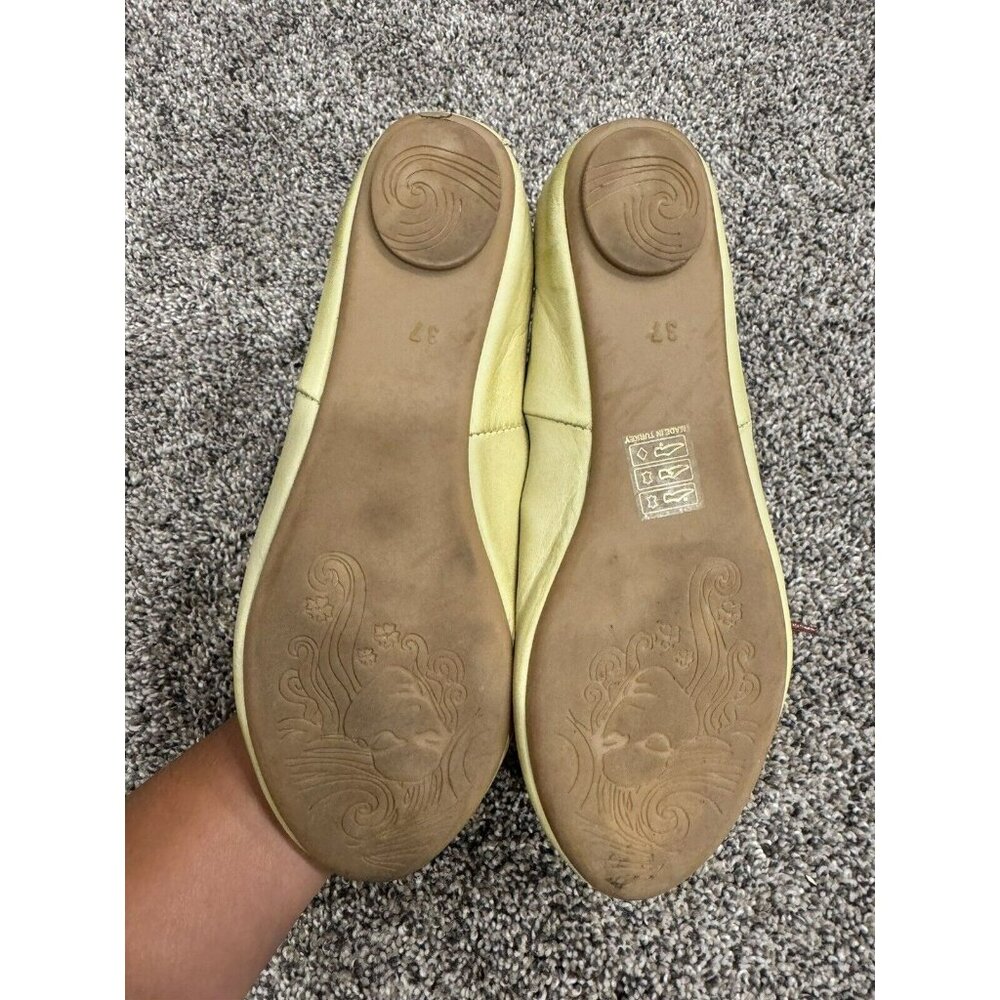 Miz Mooz Lime Green Leather Flats Lace Size 37 EUC - Picture 5 of 5